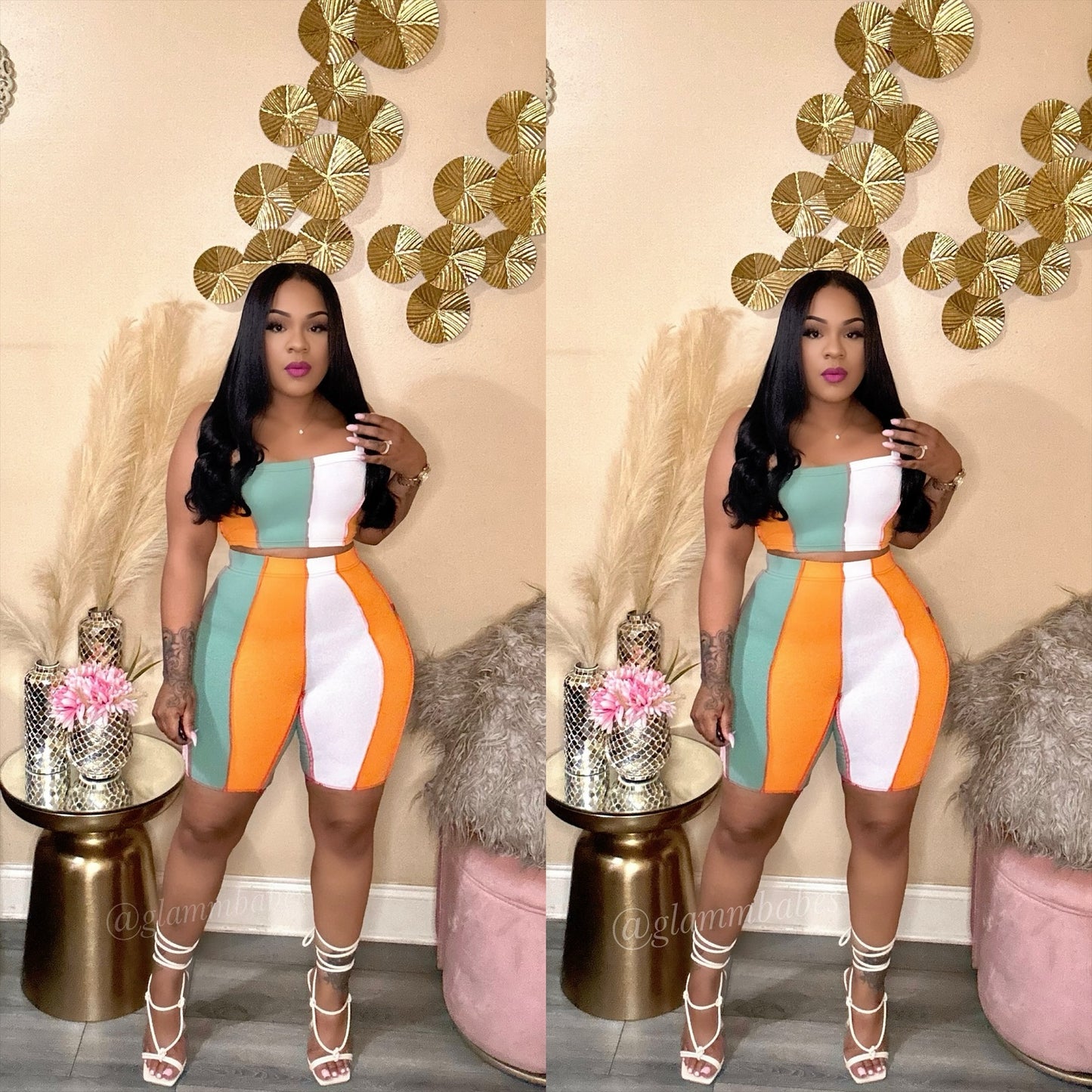 COLORS ON ME BABE SET (ORANGE/MULTI)