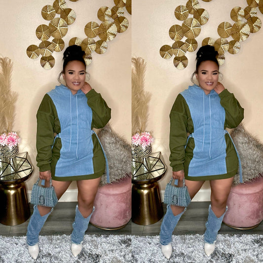 DENIM BABE SWEATER DRESS