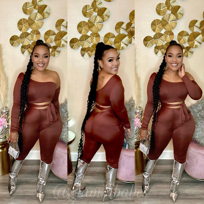 ACT BAD BABE JUMPSUIT (BROWN)