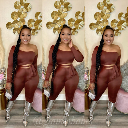 ACT BAD BABE JUMPSUIT (BROWN)