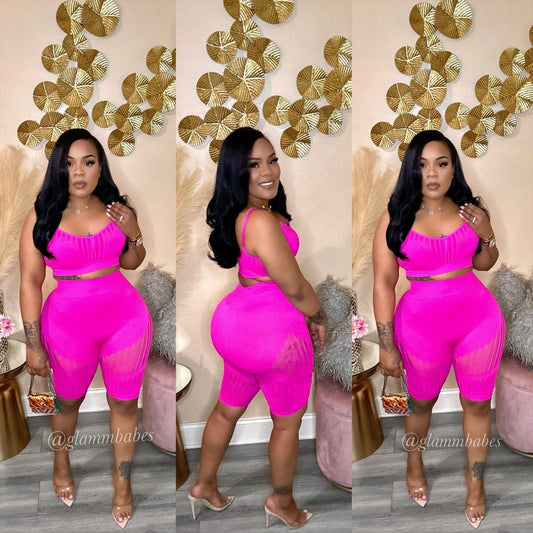 FUCHSIA PINK BABE SET