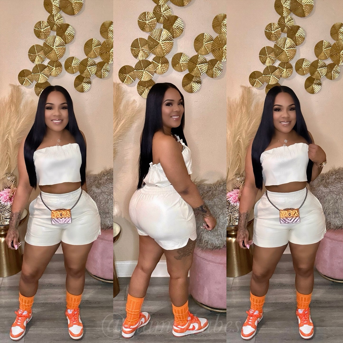 BABE SET (IVORY)(PU LEATHER)