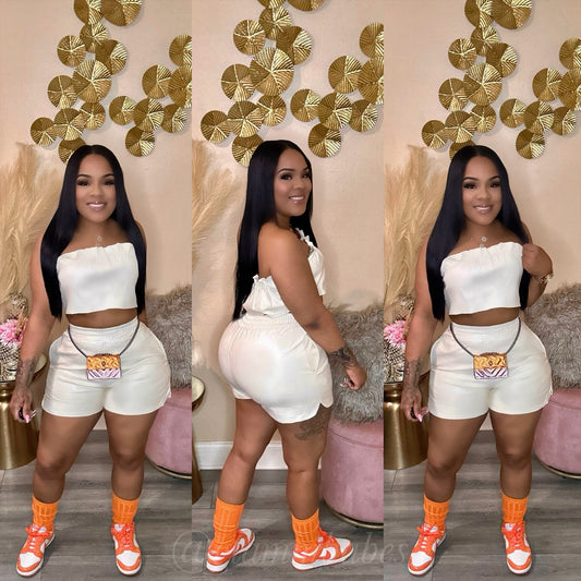 BABE SET (IVORY)(PU LEATHER)