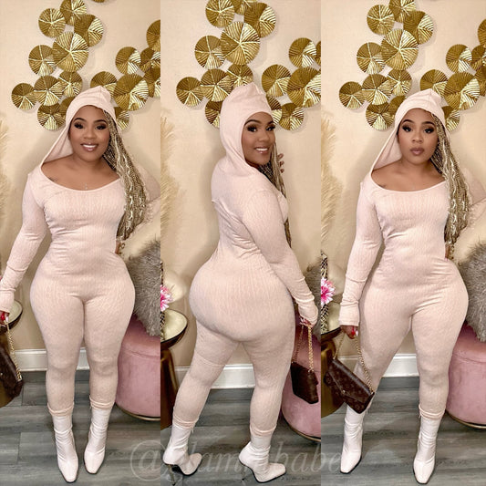 HOODED BABE JUMPSUIT (KHAKI)