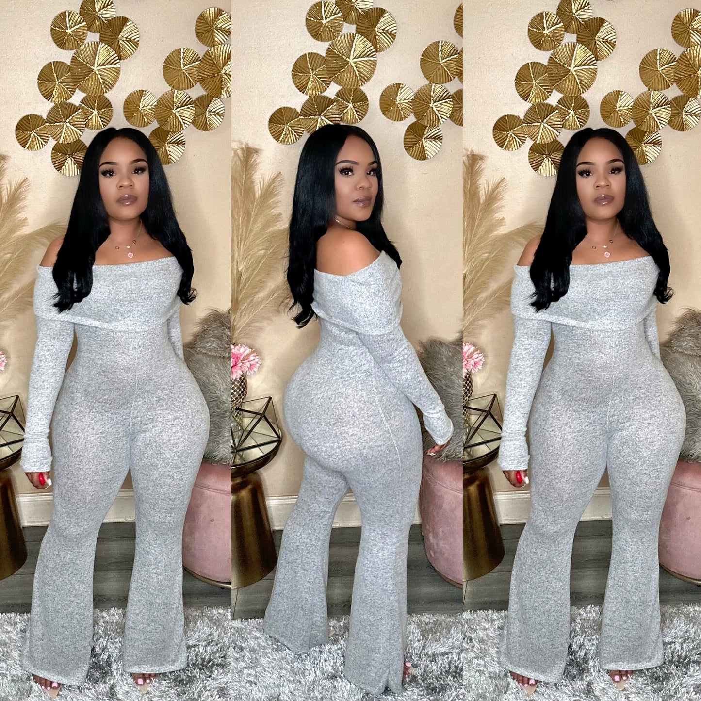 HEATHER GREY BABE JUMPSUIT