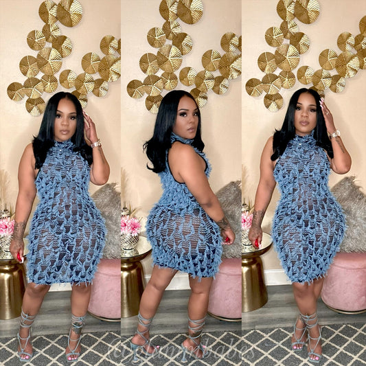 WALK THROUGH BABE DRESS (BLUE)