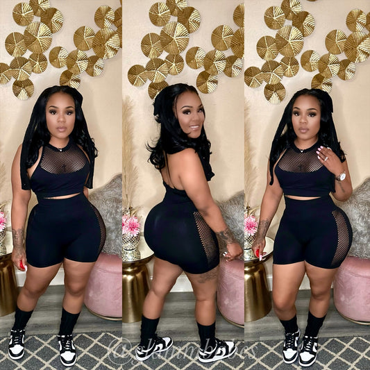 MY WAY BABE SET (BLACK)