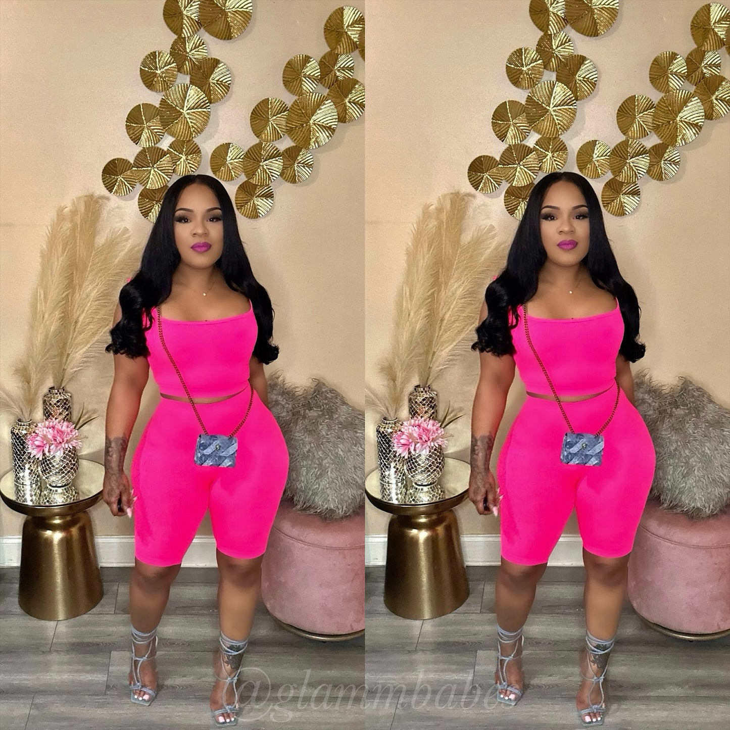 BODY BABE GLAMM SET (NEON PINK)