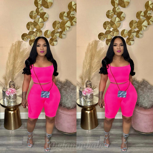 BODY BABE GLAMM SET (NEON PINK)