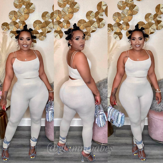RIBED BABE SET (KHAKI)