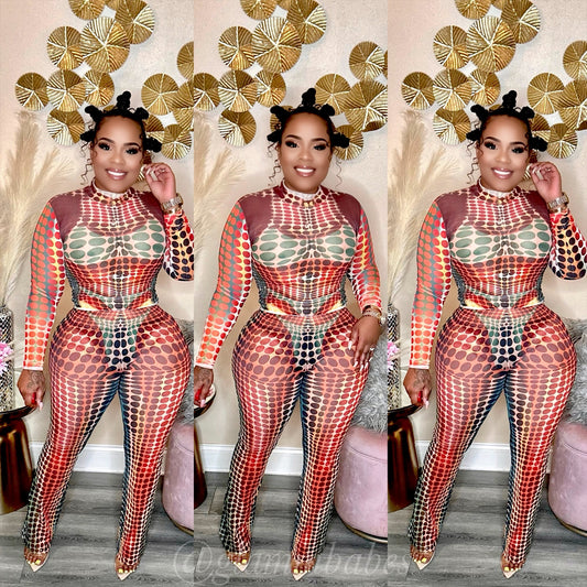POLKA BABE MESH SET (ORANGE/MULTI)