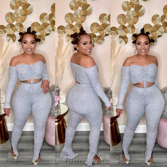 SHADES OF GREY BABE SET (HEATHER GREY)
