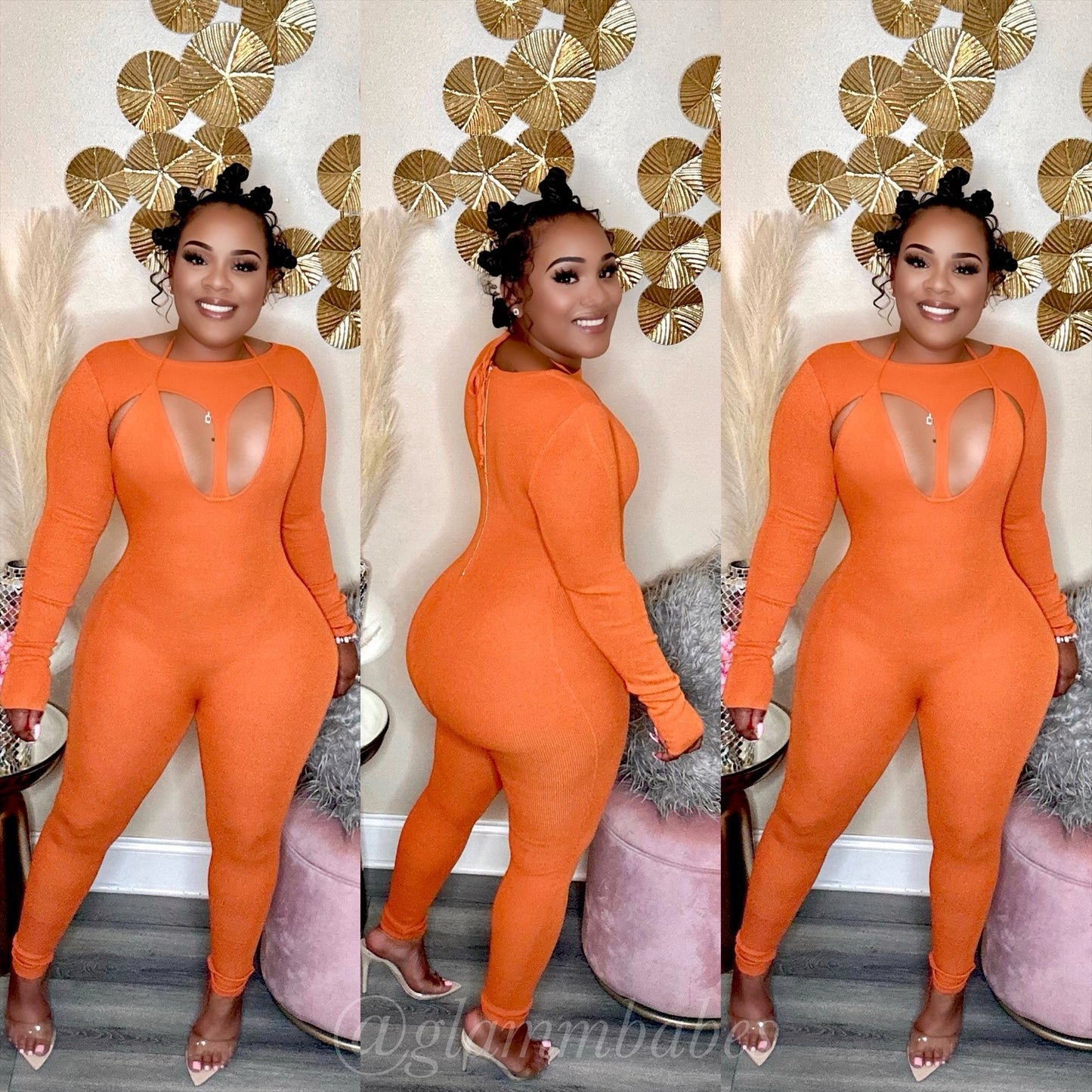 ALLURE BABE JUMPSUIT (ORANGE RUST)