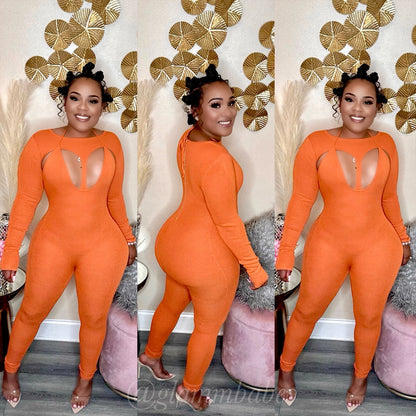 ALLURE BABE JUMPSUIT (ORANGE RUST)
