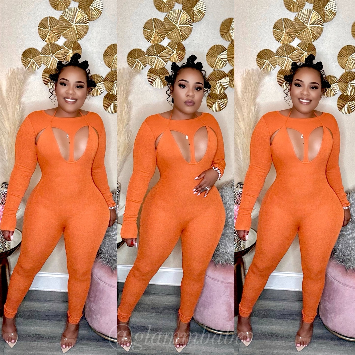 ALLURE BABE JUMPSUIT (ORANGE RUST)