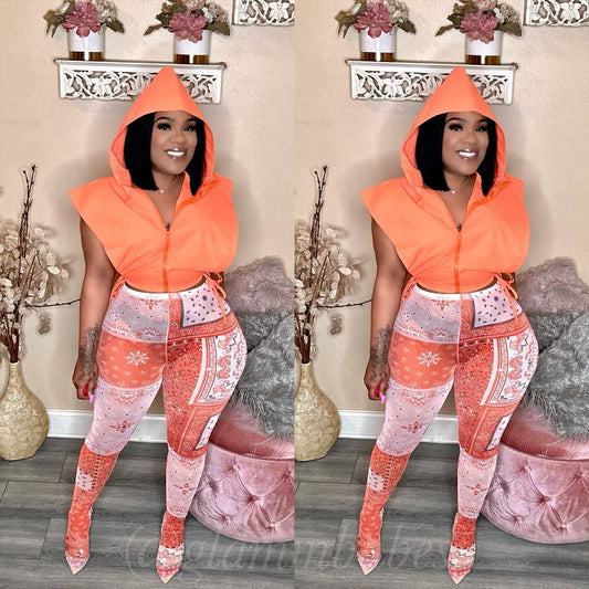 BABE CROP VEST (ORANGE)