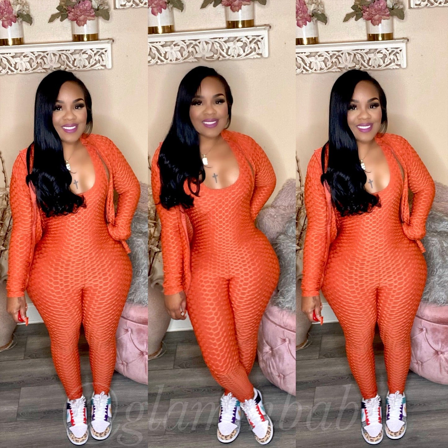 LIRA JUMPSUIT SET (RUST)