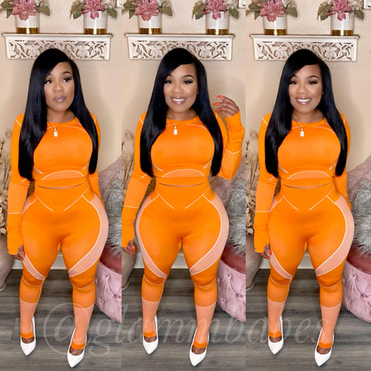 ACTIVE BABE SET LONG SLEEVE (NEON ORANGE)
